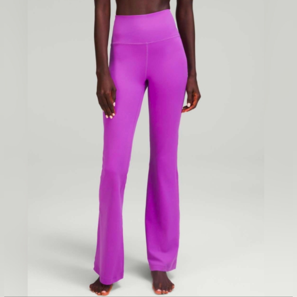 Lululemon Groove Super High Rise Flared Nulu Pants Sz 6 Purple